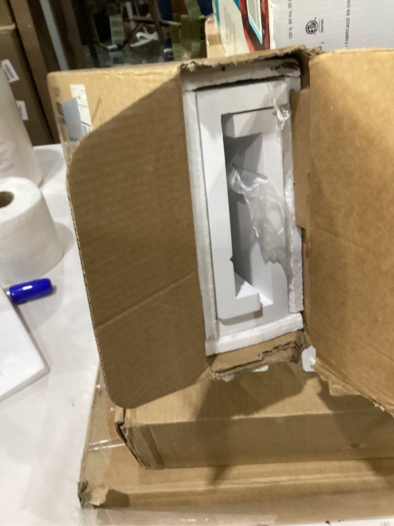 Condition photo showing Good Condition for Floating Shelves for Wall, 24 inch Solid Wood Picture Ledge Shelf, Picture Shelf for Wall with Ledge, Floating Book Shelves for Living Room Bedroom Kitchen Nursery Decor, White, Set of 2