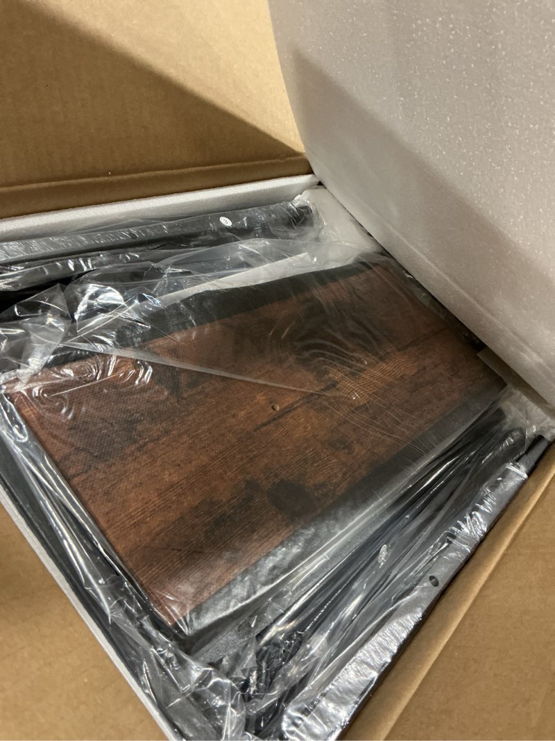 Condition photo showing New/Like New for Huuger Nightstand with Charging Station, 27.6 Inch Bedside Table with Fabric Drawers, End Table with USB Ports and Outlets, Night Stand for Bedroom, Rustic Brown 11.8"D x 15.7"W x 27.6"H (3 Drawers) Rustic Brown 1