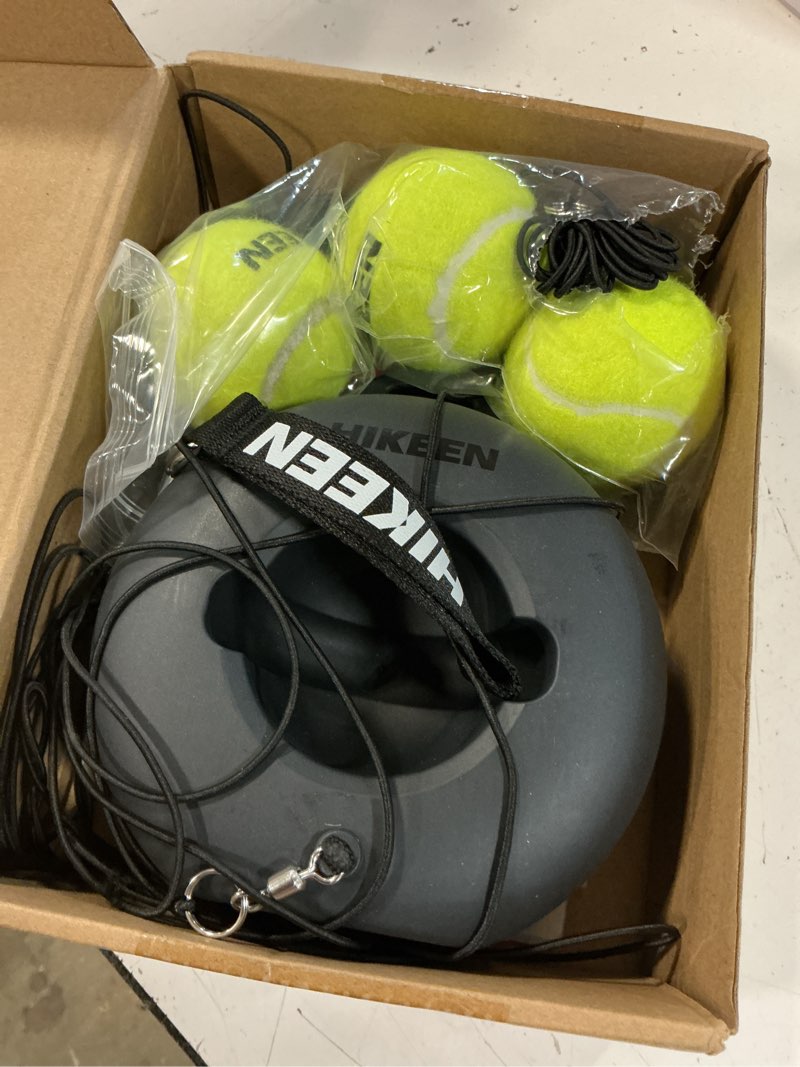 Condition photo showing Good Condition for hikeen premium tennis trainer rebound with metal base,portable solo tennis trainer set with 3 highly elastic string balls,tennis practice equipment for adult kids an beginners black