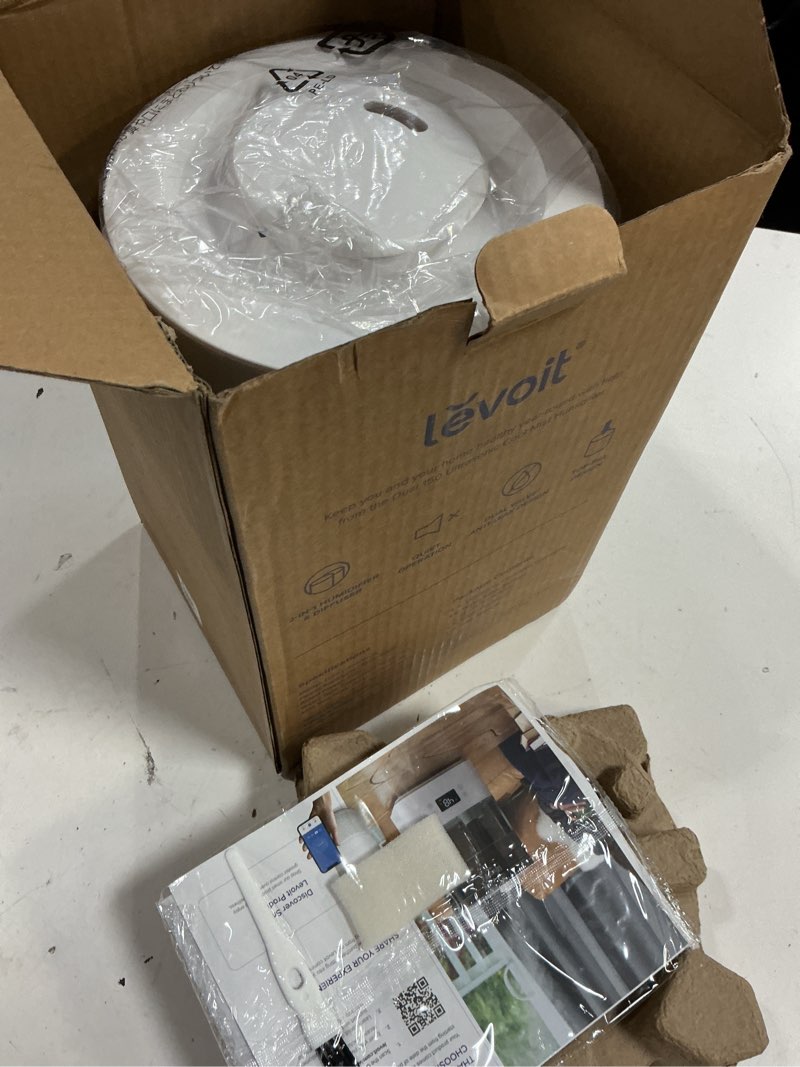 Condition photo showing Good Condition for levoit - humidifiers for bedroom - quiet (3l water tank) - cool mist/top fill/essential oil diffuser/25watt - home/large room - 360° nozzle - rapid ultrasonic humidification for baby nursery/plant white 3.0l humidifier