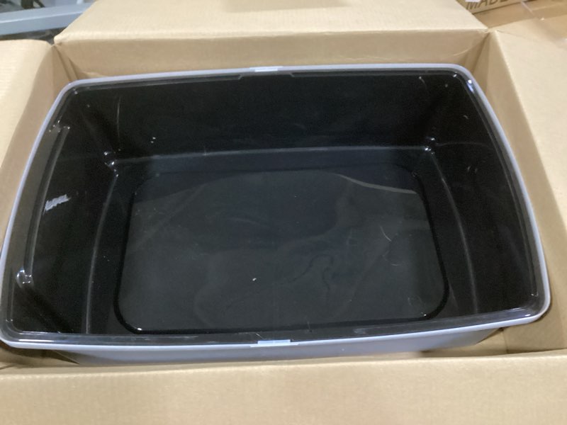 Condition photo showing Good Condition for IRIS USA XX-Large Cat Litter Box, Open Top Extra Large Litter Box for Big Cats and Multi-Cat Households, High Sided Scatter Shield, Easy to Clean, 30"L x 20"W x 14"H, Black XXL Black
