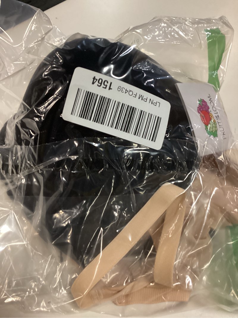 Condition photo showing New/Like New for fruit of the loom women's fruit of the loom womens wireless push-up bra 38dd black hue/in the buff 2-pack