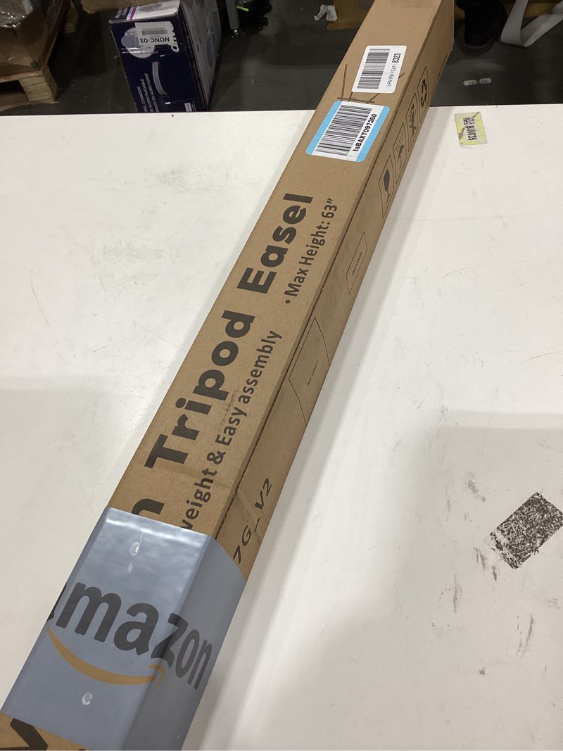 Condition photo showing Good Condition for VISWIN Upgraded 63" Gold Wooden Easel Stand for Sign, Tripod Easel for Wedding Sign Stand, Welcome Board, Poster, Picture, Canvas Art Easel Floor with Tray for Display & Painting Gold 1 PCS