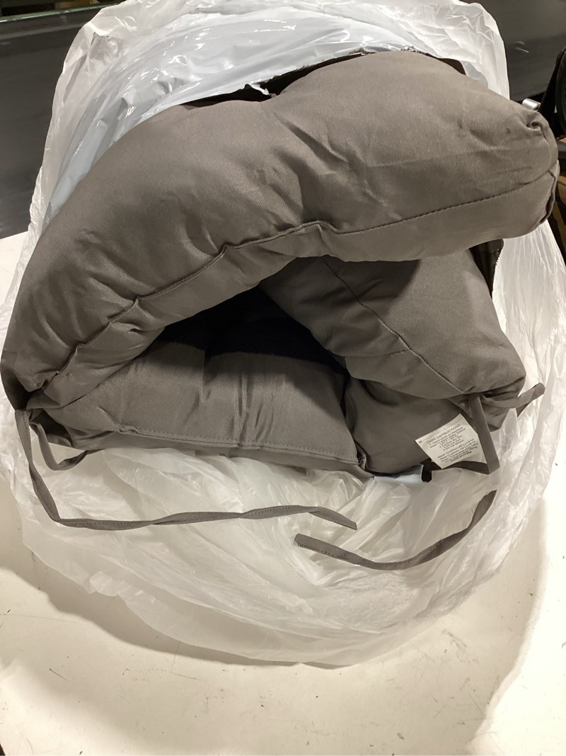 Condition photo showing Good Condition for rocking chair cushions, indoor/outdoor adirondack chair cushion, waterproof and fade-resistant rocking chairs pads, non-slip tufted high back patio chairs cushion with ties, 44x19x4 inch, light grey light grey 44x19x4 inch