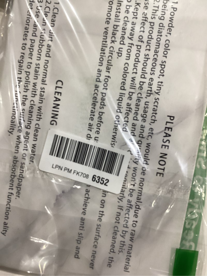 Condition photo showing Good Condition for 4PCS Water Absorbing Stone Tray, Quick Drying Diatomite Stone Sink Tray, Water Absorbent Stone Coasters for Bathroom Counter, Kitchen Soap Dish Holders Toothbrush Holders in Modern Home White