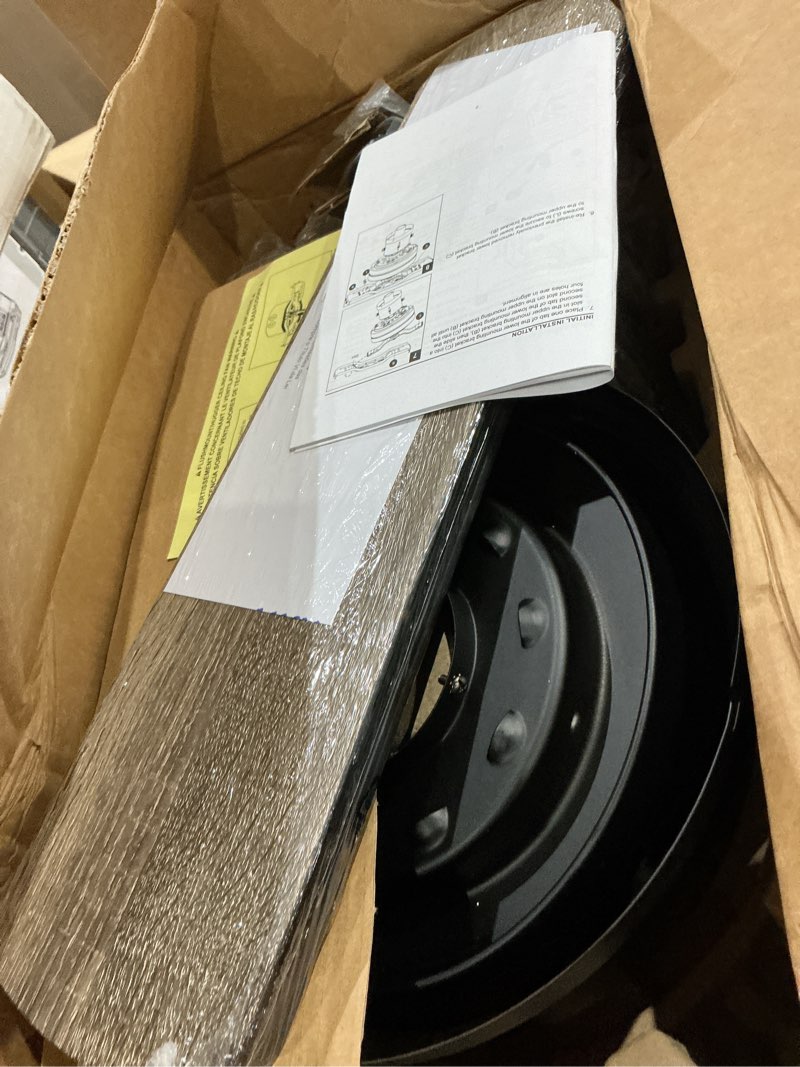 Condition photo showing Good Condition for harbor breeze armitage 52-in matte black with black/cocoa blades led indoor flush mount ceiling fan with light (5-blade)