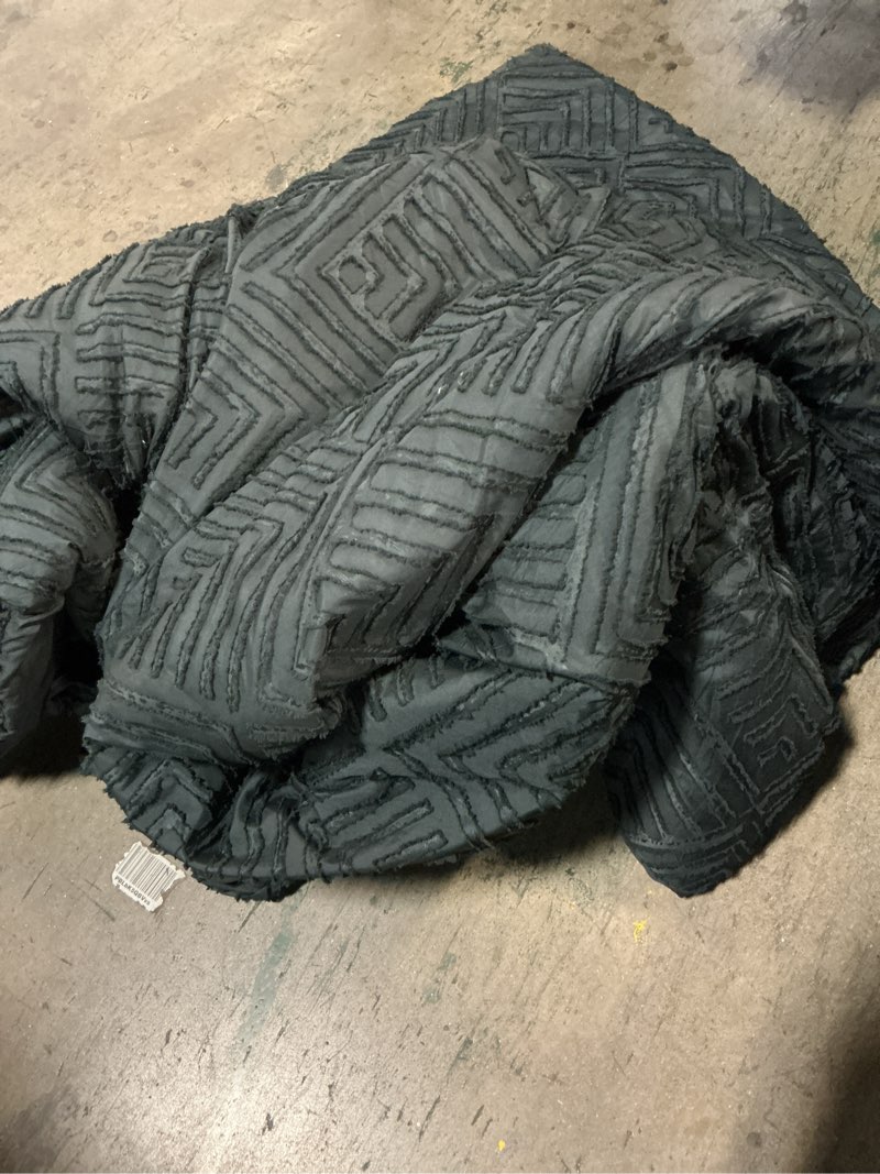 Condition photo showing As Is for Andency California King Comforter Set with Sheets Black - 7 Pieces Bed in a Bag Cal King Boho Lightweight Fluffy Tufted Bedding Sets with Comforter, Sheets, Pillowcases & Shams Black California King (104"x96")