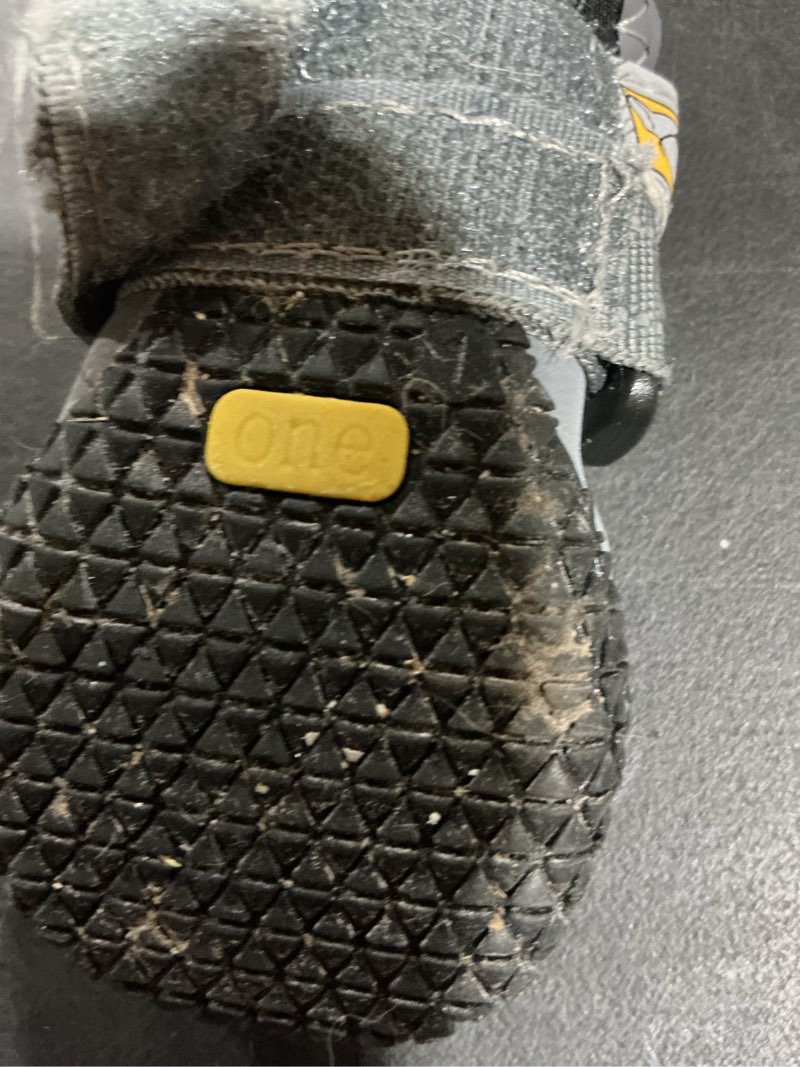 Condition photo showing As Is for Hcpet Dog Shoes for Large Dogs, Waterproof Dog Booties for Small Medium Dogs, Anti-Slip Dog Boots & Paw Protectors for Hot Pavement Winter Snow Hiking with Reflective Straps Black Size 1 Black Waterproof #1 (Width 1.37 inch) for 10-23 lbs