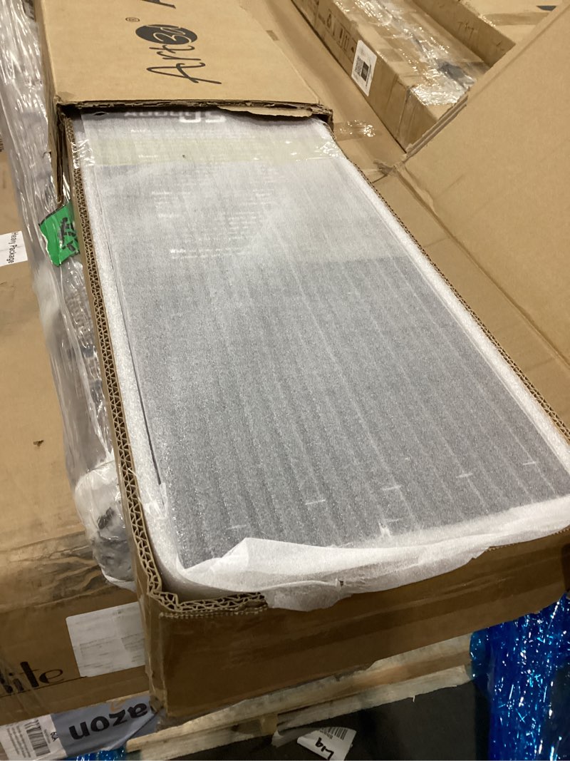 Condition photo showing New/Like New for Art3d 4-Piece Wood Slat Acoustic Panels for Stylish Decor and Noise Reduction, 3D Textured Panel for Ceiling and Wall, Walnut 4Pcs - 94.5 * 7.9 inch Walnut 4