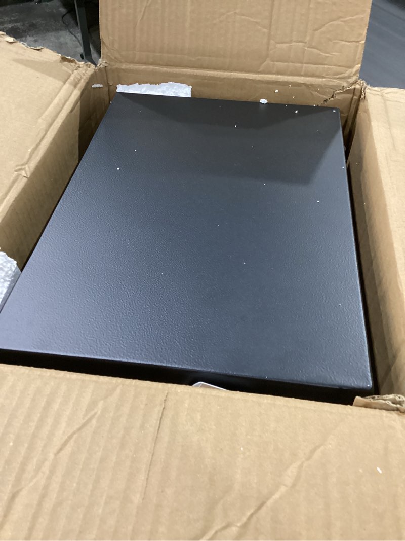 Condition photo showing As Is for Safe for Home, 0.6 Cubic Feet Safety Box, Lock Box for Money, Jewelry, Documents and Guns, Digital Security Safe for Office, Hotel and Personal Use, 13.8"W x 9.8"D x 9.8"H