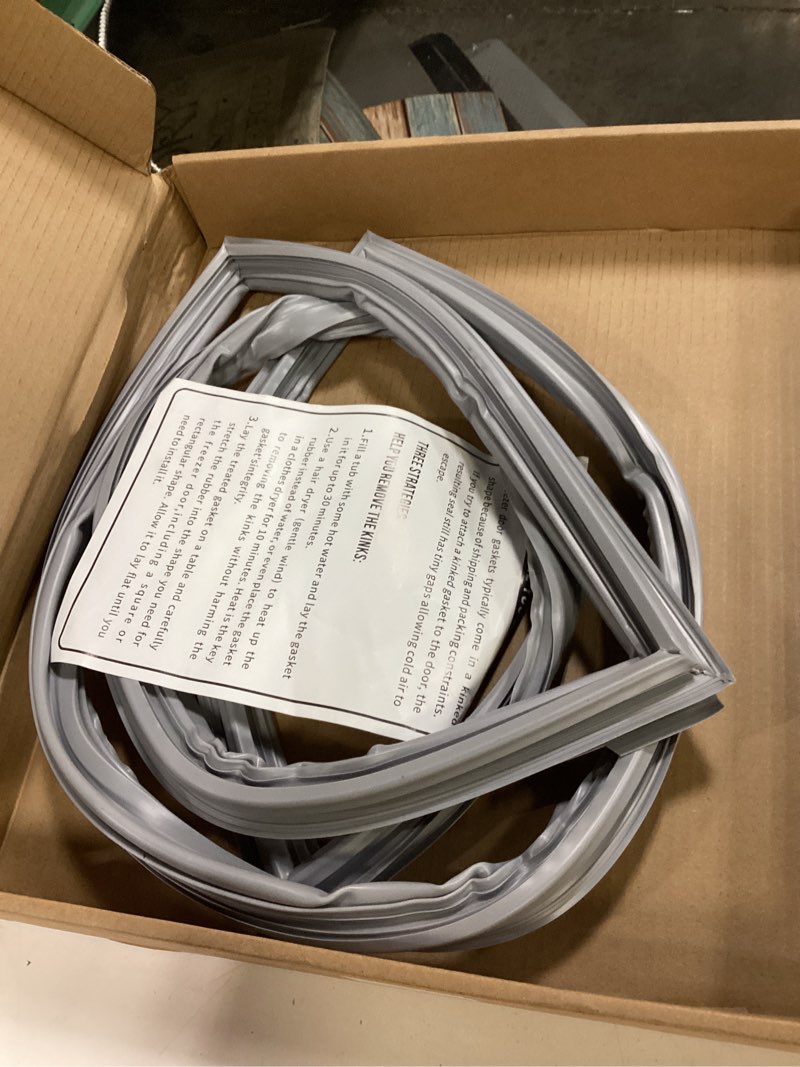 Condition photo showing As Is for 42.52"x17.05" w10830046 refrigerator fresh food door gasket seal gray | upgraded seal compatible for kenmore,kitchen aid and jenn-air w10163997 w10443241 4502677 ap6048305 ps12069725 eap12069725