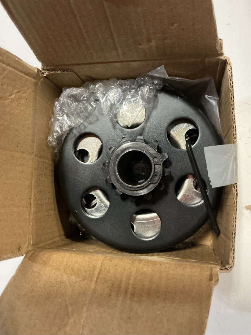 Condition photo showing As Is for go kart clutch 3/4" bore 12 tooth with #35 chain, centrifugal clutch for predator 212, honda gc gx engines and most 2-6.5hp small engines performance parts for minibike, go kart, lawnmower.