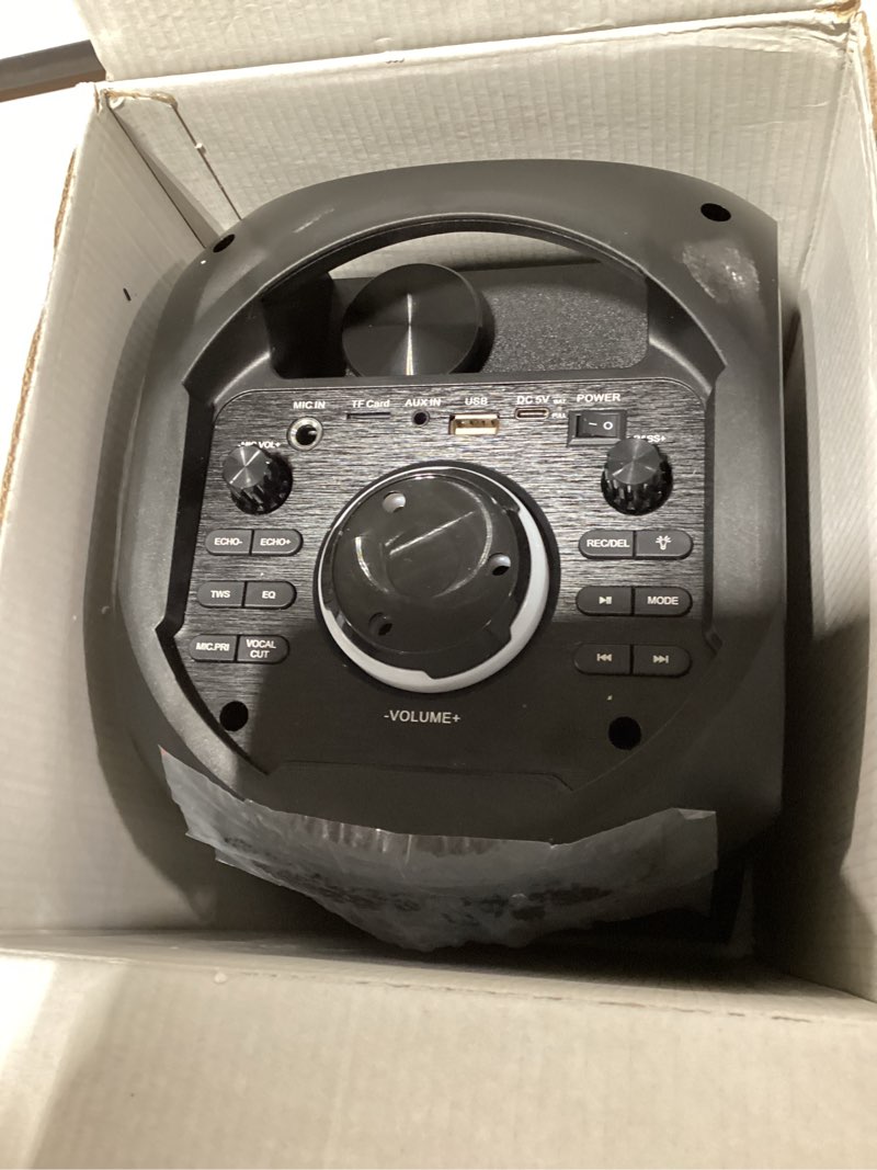 Condition photo showing As Is for untested Portable Bluetooth Speaker 100W Big Powerful Wireless Boombox TWS Pairing Loud Stereo Sound Deep Bass Large Party Speakers with Subwoofer LED Lights for Outdoor Home Camping BLACK