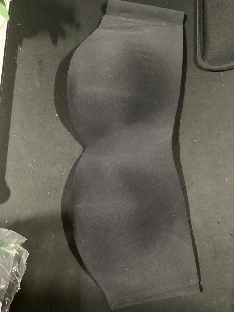 Condition photo showing Good Condition for deangelmon strapless bras for women seamless padded bandeau bra non-slip silicone tube top wireless push up bralettes black large