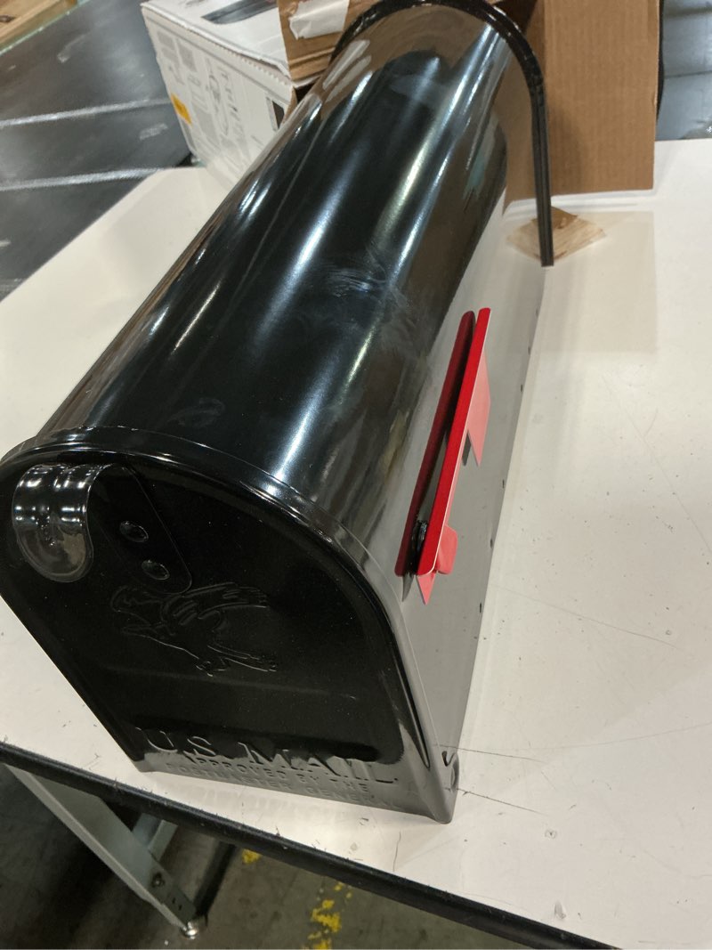 Condition photo showing Good Condition for architectural mailboxes elite classic galvanized steel post mount black mailbox