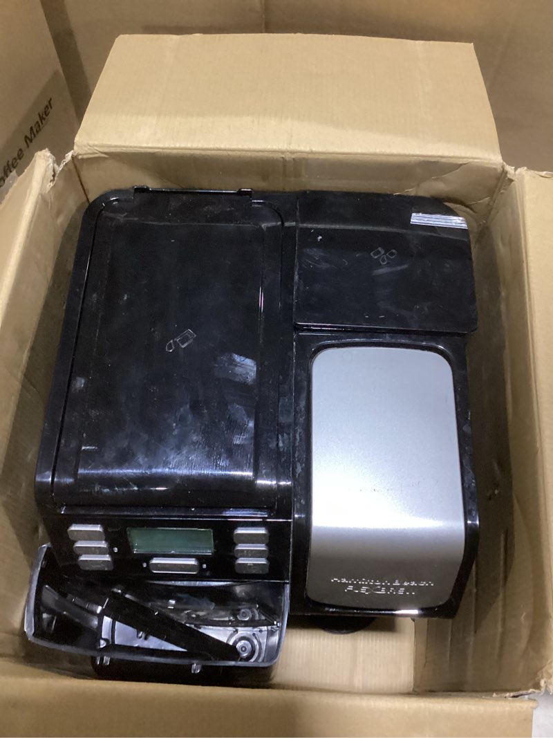 Condition photo showing Good Condition for Hamilton Beach FlexBrew Trio 2-Way Coffee Maker, Compatible with K-Cup Pods or Grounds, Combo, Single Serve & Full 12c Pot, Black - Fast Brewing (49902)