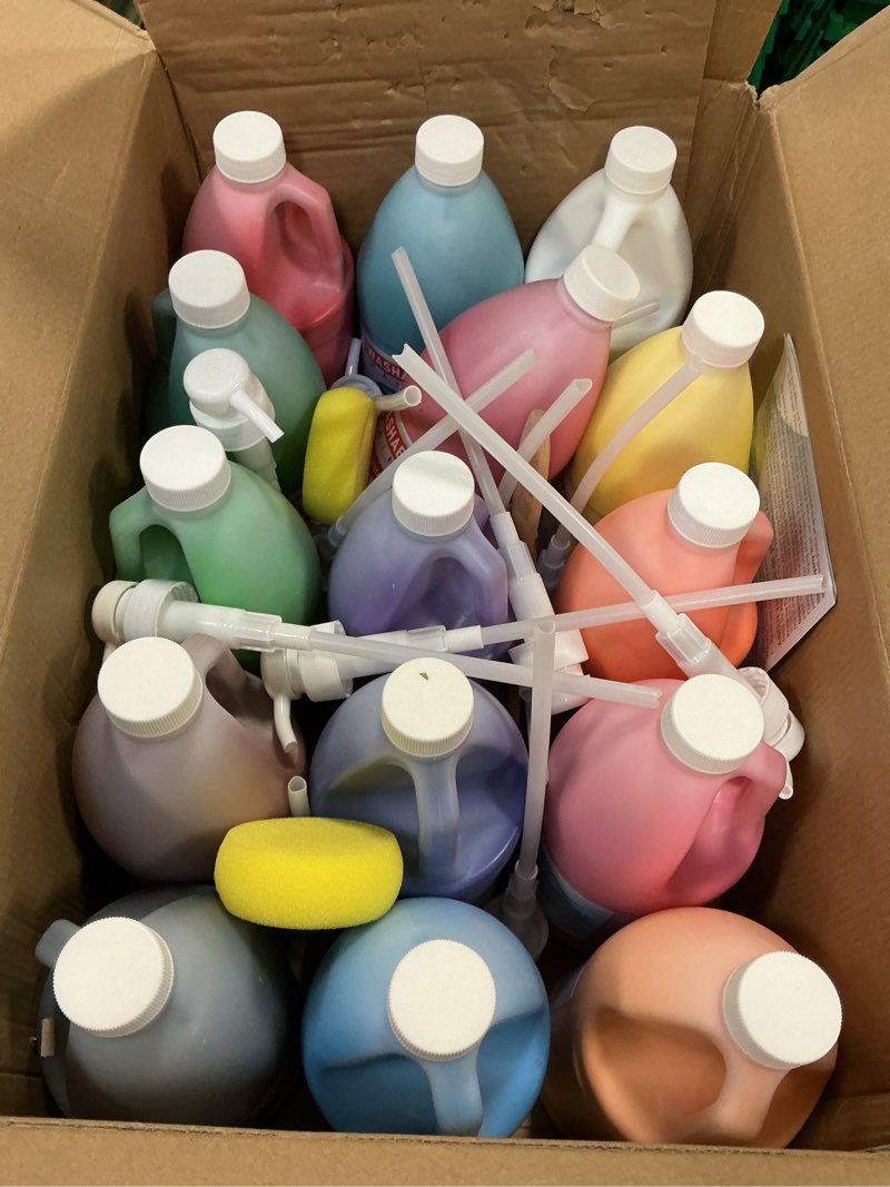 Condition photo showing Good Condition for 15 Colors Large Washable Paint Set (33.8oz/ 1000ml), Bulk Painting Supplies Non Toxic Tempera Paint for Kids Toddlers, Poster & Finger Paint for Art DIY Craft Classroom School Home-with Pump 15 Colors 33.8 Fl Oz (Pack of 15)