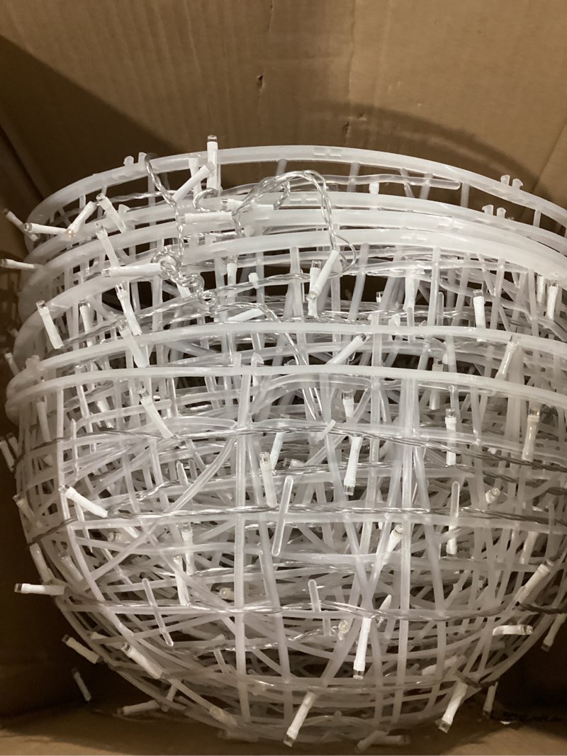 Condition photo showing Good Condition for Outdoor Christmas Balls Lights Tree Lights Waterproof, 4 Pack 15.74" LED Hanging Globe Sphere Lights with 8 Lighting Modes Memory Timer Plug for Party Wedding Xmas Porch Patio Garden Yard Decorations Warm White 15.74 inch