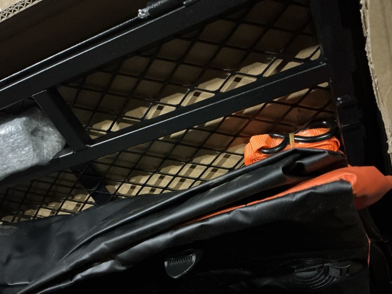 Condition photo showing New/Like New for fouwick 60" x 24" x 13" hitch cargo carrier, 600 lbs heavy duty folding luggage rack for suv & truck, steel mesh cargo carrier hitch mount fits 2" receiver?with 57x22x13 waterproof bag 60x24x13 inch with bag