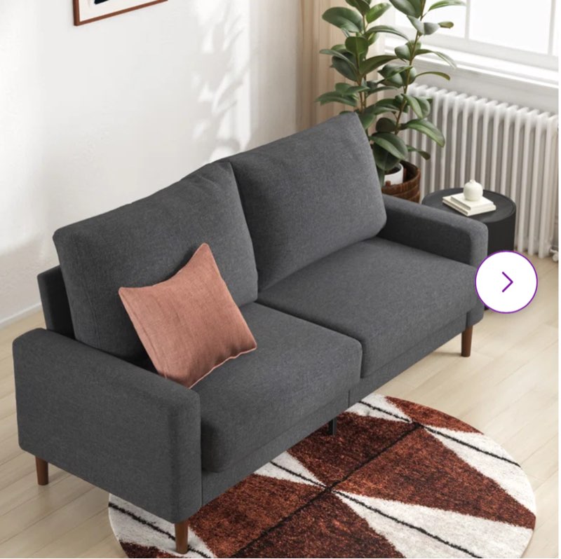 Brinnlee 76.7" Square Arm Upholstered Contemporary Modern Sofa