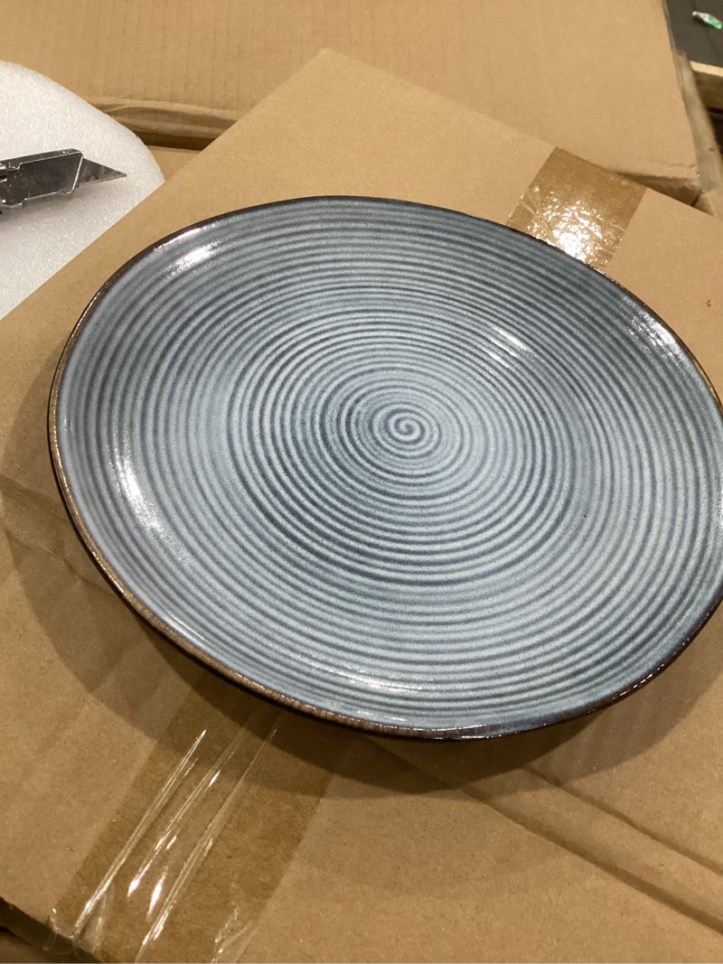 Famiware 24 Piece Dinnerware Sets,  Plates And Bowls Sets for 8 Color: Pearl Blue