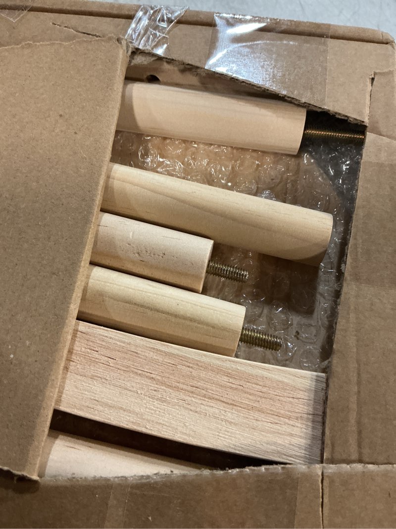 Condition photo showing Good Condition for bucherry 4 pack baby clothes display stand wooden baby shower centerpiece adjustable height circle shaped dress hanger doll dress outfit stand rack hand assembled hangers display set (wood color) wood color 4