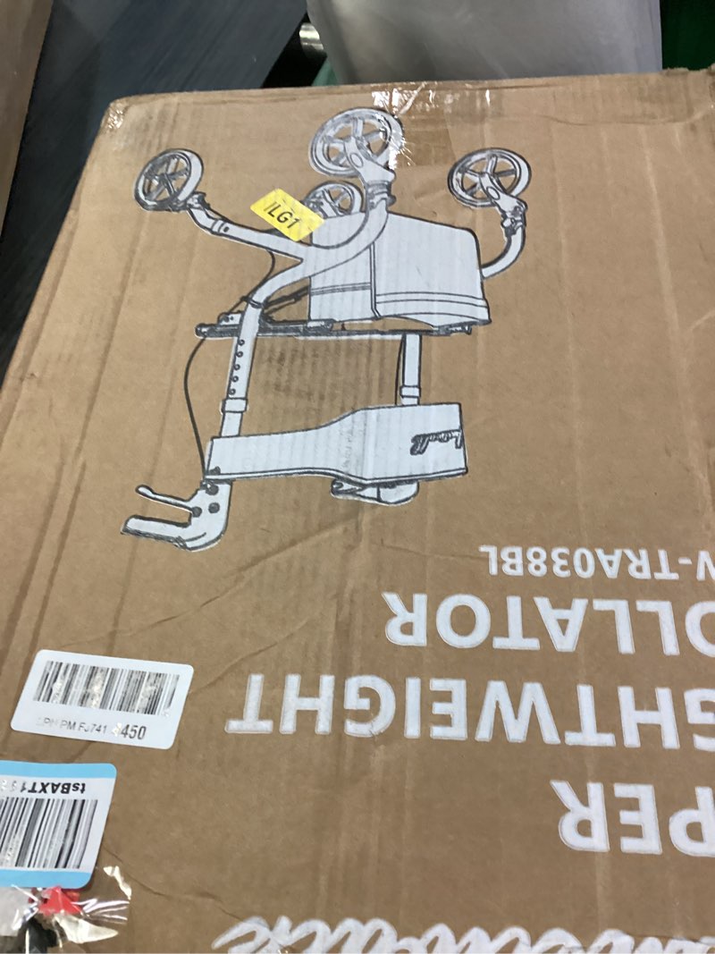 Condition photo showing New/Like New for Super Lightweight Rollator Walker for Seniors, Foldable Rolling Walker with Seat and 8" Rubber Wheels for All Terrain, Unique Design Aluminium Frame Sturdy Walkers for Traveling - Black