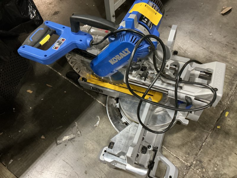 Condition photo showing As Is for kobalt compact 10-in 15-amp dual bevel sliding compound corded miter saw