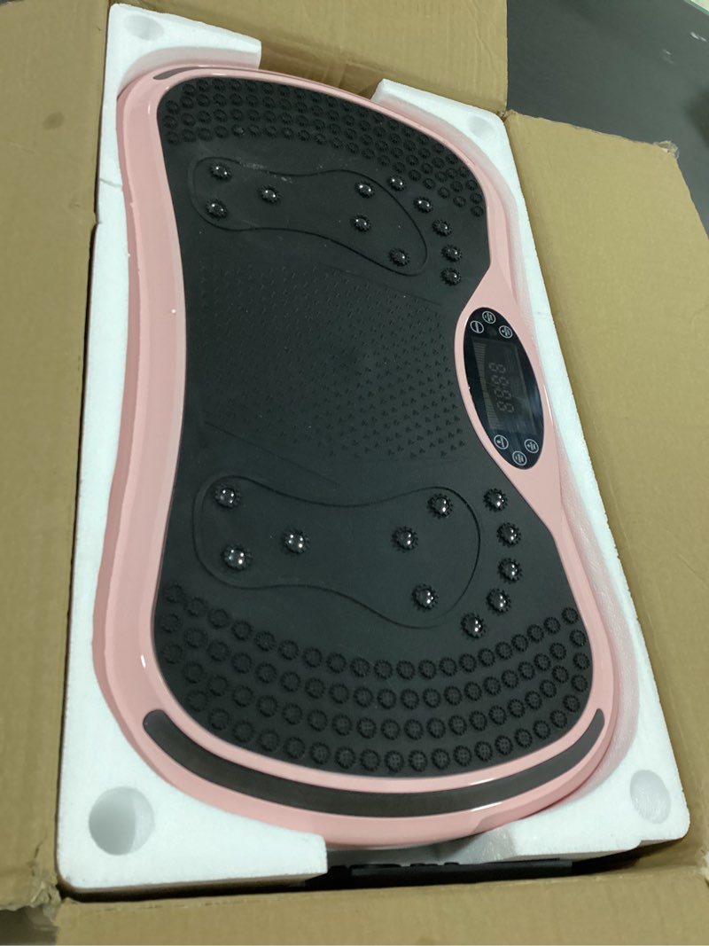 Condition photo showing Good Condition for vibration plate exercise machine for lymphatic drainage, vibration machine for full-body weight loss shaping, vibrate fitness platform 400 lbs & 200 adjustable speeds for women men home pink