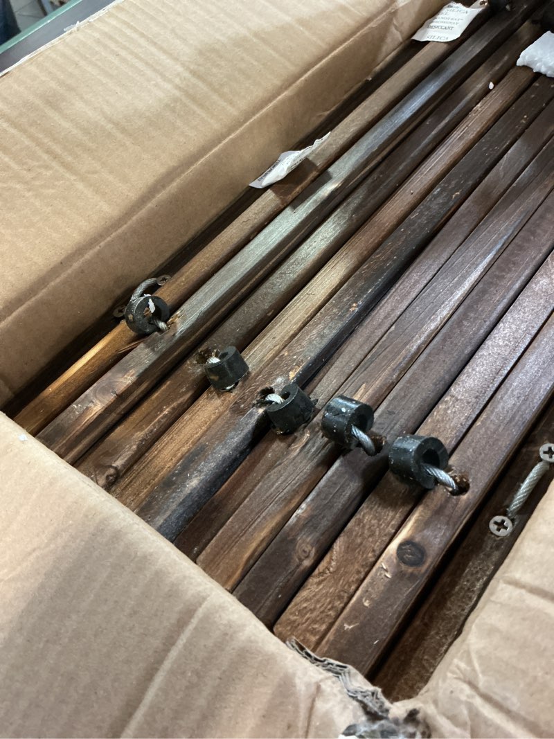 Condition photo showing Good Condition for reliancer 6' wooden garden pathway,outdoor roll out cedar curved walkway,patio path decorative garden boardwalk walkways,weather-resistant roll up beach wood road floor,wedding party pathways