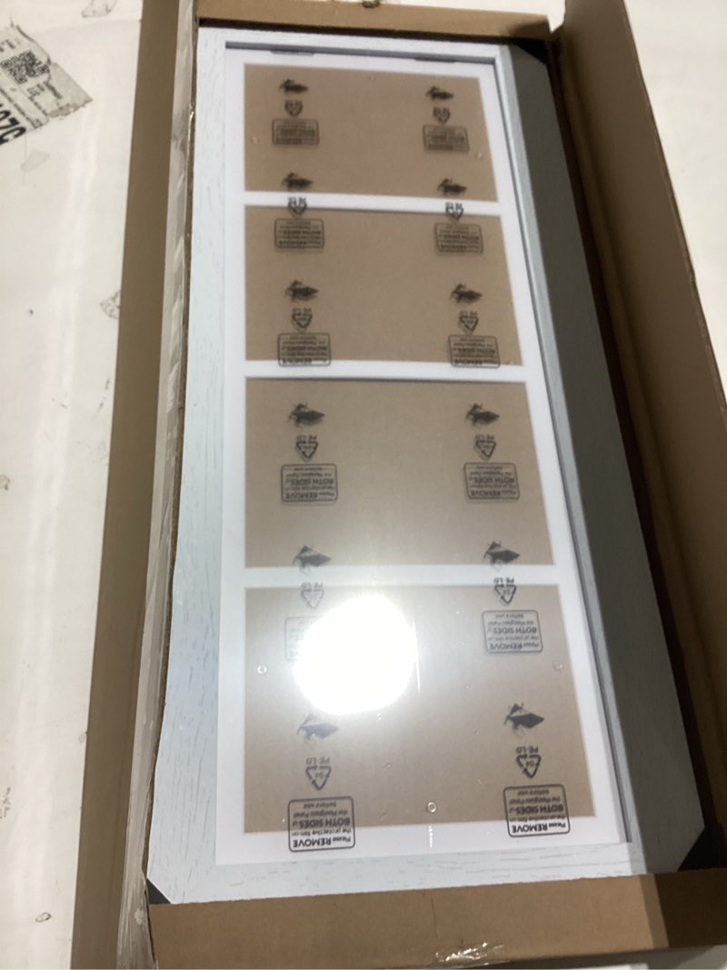 Condition photo showing Good Condition for 8x10 picture frame display double 4x6 picture frame collage,multi photo frame with mat,plexiglass,wall or tabletop decor,carbonized brown wood grain carbonized brown 8x10 - (2 open4x6?