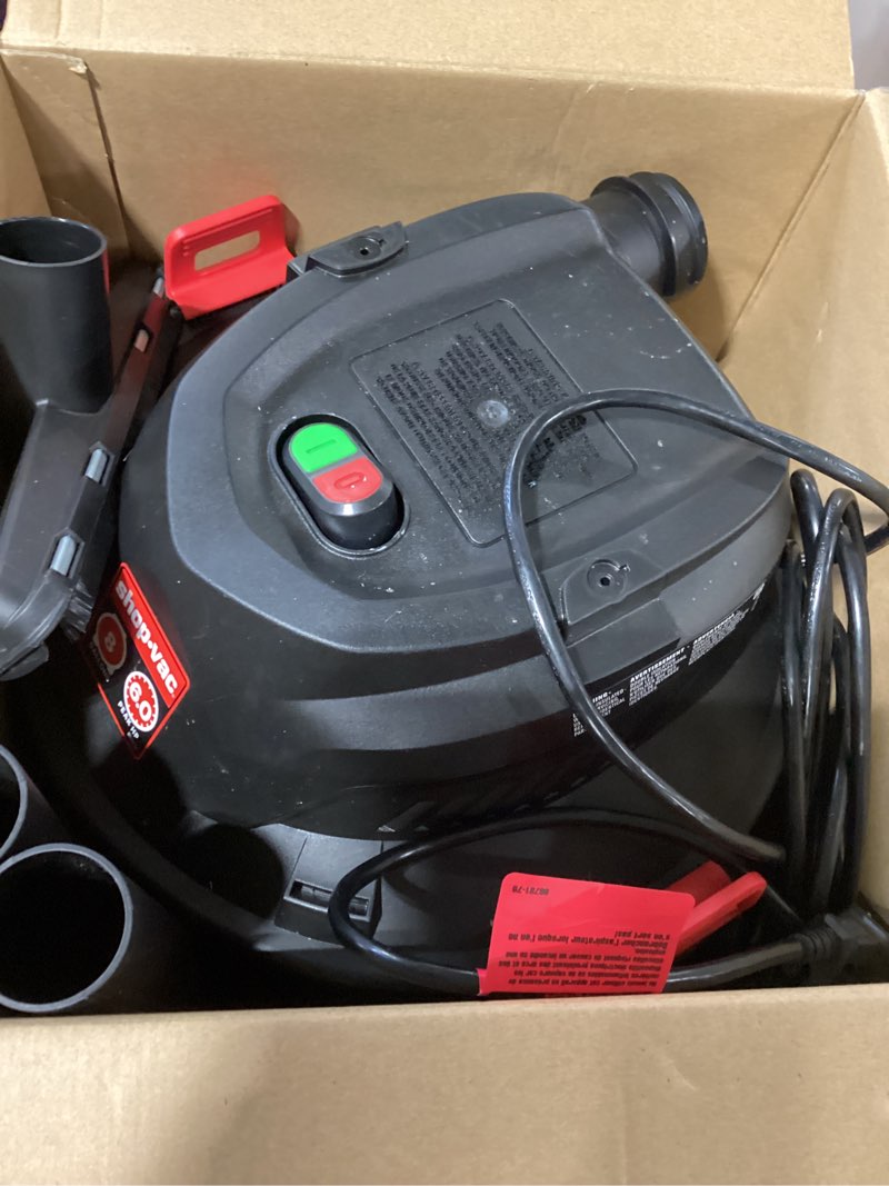 Condition photo showing Good Condition for shop-vac® 8 gallon wet/dry vacuum, 6.0 peak hp, stainless steel tank