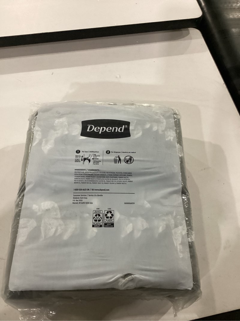 Condition photo showing New/Like New for depend real fit s/m 36 count