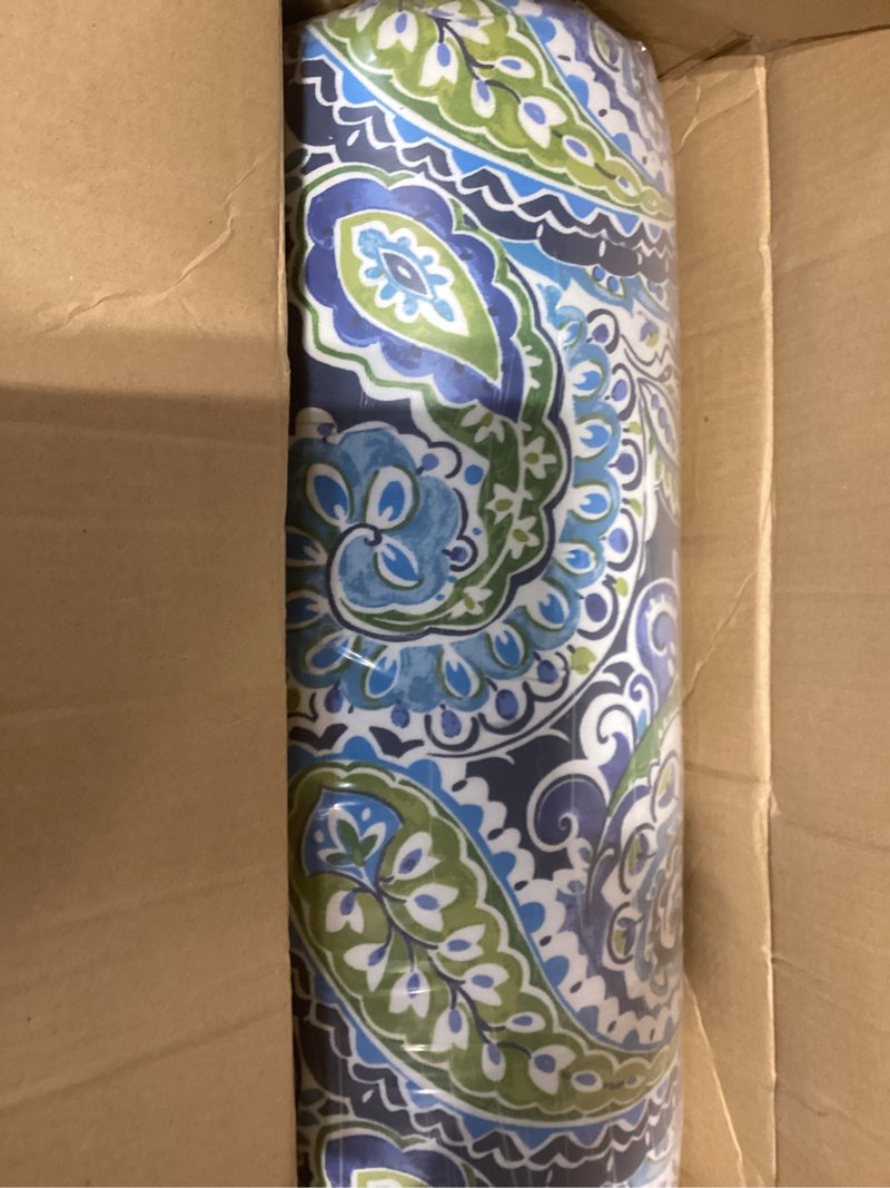 Condition photo showing New/Like New for Magpie Fabrics Patio Bench Cushion 42"x18", Indoor/Outdoor Non-Slip Water Resistant Long Seat Pads, Tufted Loveseat Cushion for Swing, Settee, Window, Garden, Wicker, Front Porch (Paisley Lapis Green) Paisley Lapis Green 42 x 18 x 5 In