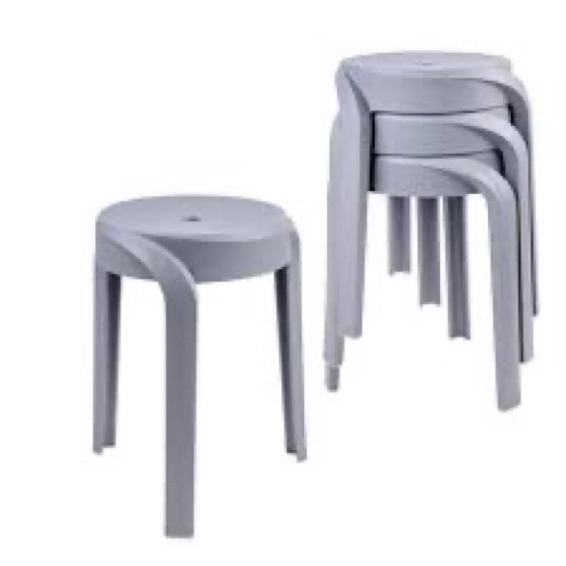 MITLOXX 17.7 inch Height Modern Plastic Stool (Set of 4), Round Stackable Chair, Unique Whirl Design