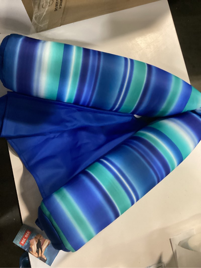 Condition photo showing New/Like New for big joe noodle sling, no inflation needed, pool float with armrests, quick draining fabric, cup holder blurred blue noodle sling
