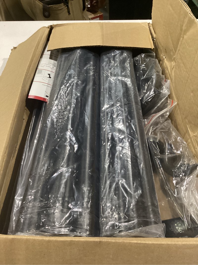 Condition photo showing New/Like New for double curtain rods for windows 72-144 inch, 1 inch black adjustable around heavy duty decorative drapery rod for room black 35-145''