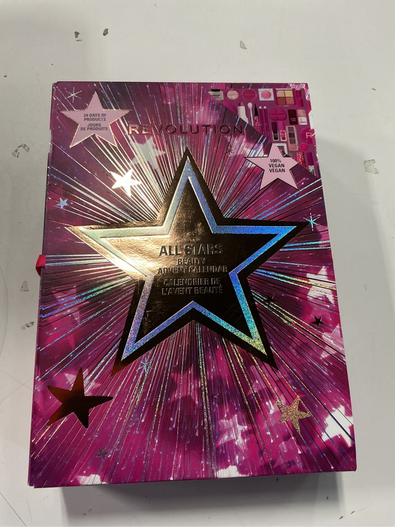 Condition photo showing New/Like New for Revolution Makeup Advent Calendar 2025, 24-Piece Beauty Gift Set for Lips, Eyes, & Face, Features Essential Cosmetics & Tools, Vegan & Cruelty-Free