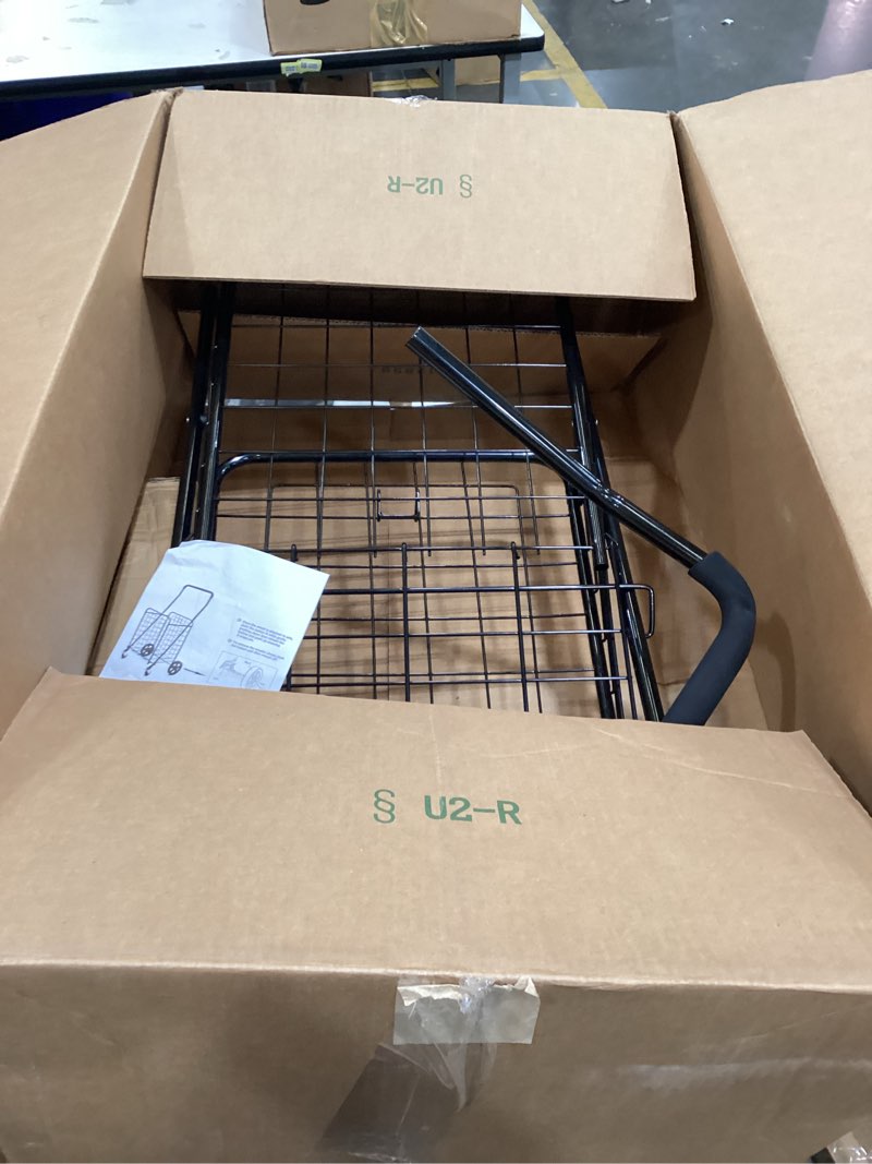 Condition photo showing Good Condition for mount plus sf-118-2 swivel grocery utility shopping cart with dual swivel wheels | easily collapsible and portable to save space and heavy duty | rolls smoothly on streets, store, sidewalks