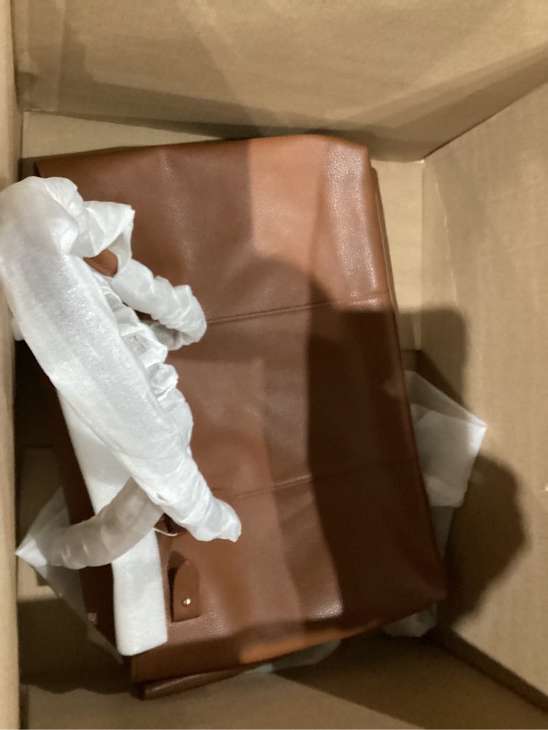 Condition photo showing New/Like New for LOVEVOOK Laptop Tote Bag for Women, 15.6 Inch Waterproof Leather Computer Work Purse with Zipper for Teacher & Travel 17 Inch Brown