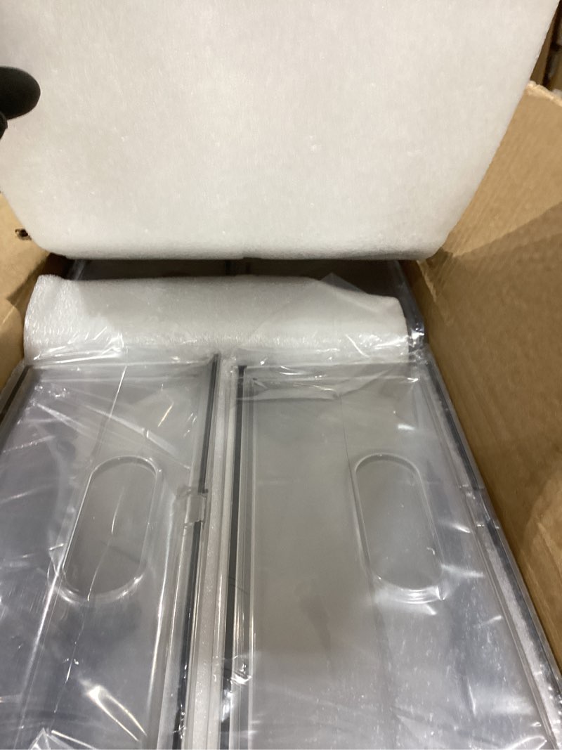 Condition photo showing Good Condition for Mano Fridge Drawer Pull Out Stackable Bins with Handle Clear Refrigerator Drawers Organizer Food Storage Container Box with Dividers Plastic Produce Saver for Pantry, Cabinet, Kitchen, Clothes?4Pack? 2*3L+2*6L