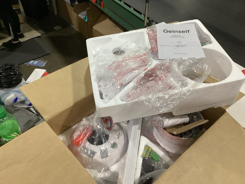 Condition photo showing New/Like New for Ceiling Fans with Lights 52 Inch, Black Smart Ceiling Fan Compatible with Alexa/App/Remote Control, 5 Two-Sided Blades, Ultra Silent Reversible DC Motor LED fan for Living Room(White)