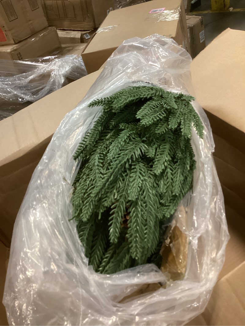 Condition photo showing Good Condition for SHareconn 8.9 Ft Christmas Norfolk Pine Garlands for Mantle Realistic,Real Touch Artificial Greenery Garland for Table,Wall,Stairs Railing,Indoor,Outdoor Holiday Decor Xmas Decorations,Green,8.9FT 1 8.9ft-Norfolk