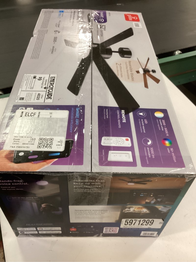 Condition photo showing Good Condition for Globe Electric Dayton 52-in Color-Changing Outdoor Smart Black wit