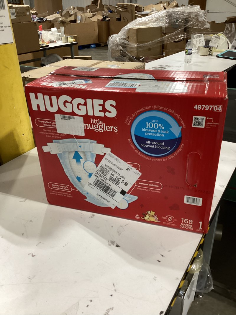 Condition photo showing As Is for Huggies Little Snugglers Disposable Diapers - Size 1 - 168ct
