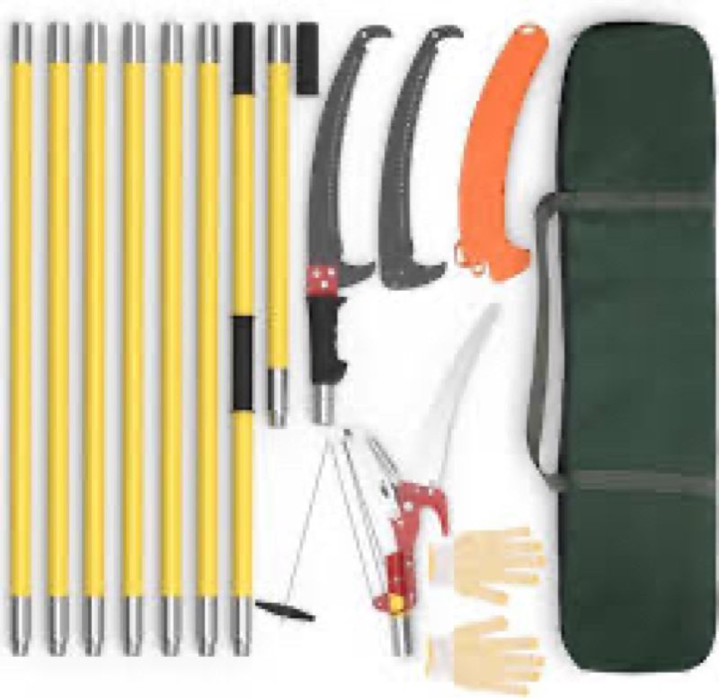 Pole Saws for Tree Trimming, 7.3-27 ft Extendable Tree Trimmers Long Handle Pruner, Sharp Steel Blad