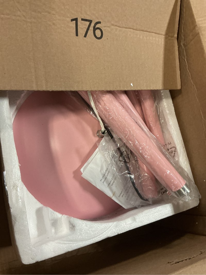 Condition photo showing As Is for 30w pink torchiere floor lamp, 3600lm super bright led pole lamp, 71inch tall stepless dimmable torc