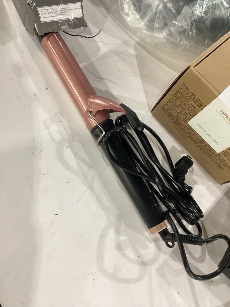 Condition photo showing Good Condition for 1 1/4-inch curling iron wand for medium & long hair, 1.25 inch ceramic barrel hair curler with clamp for loose curls, professional large curling wand with adjustable temperature, dual voltage travel
