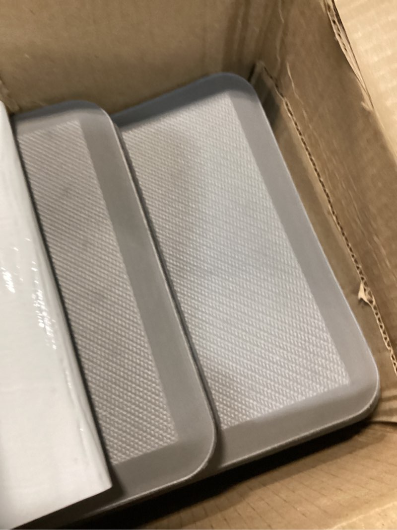 Condition photo showing Good Condition for pure era cushioned stair mat, 8 x 30 inch non-slip stair treads, staircase step treads foam stair pads, tape free durable stair treads for wooden steps washable, easy to clean (12 pieces, light gray) light gray 12