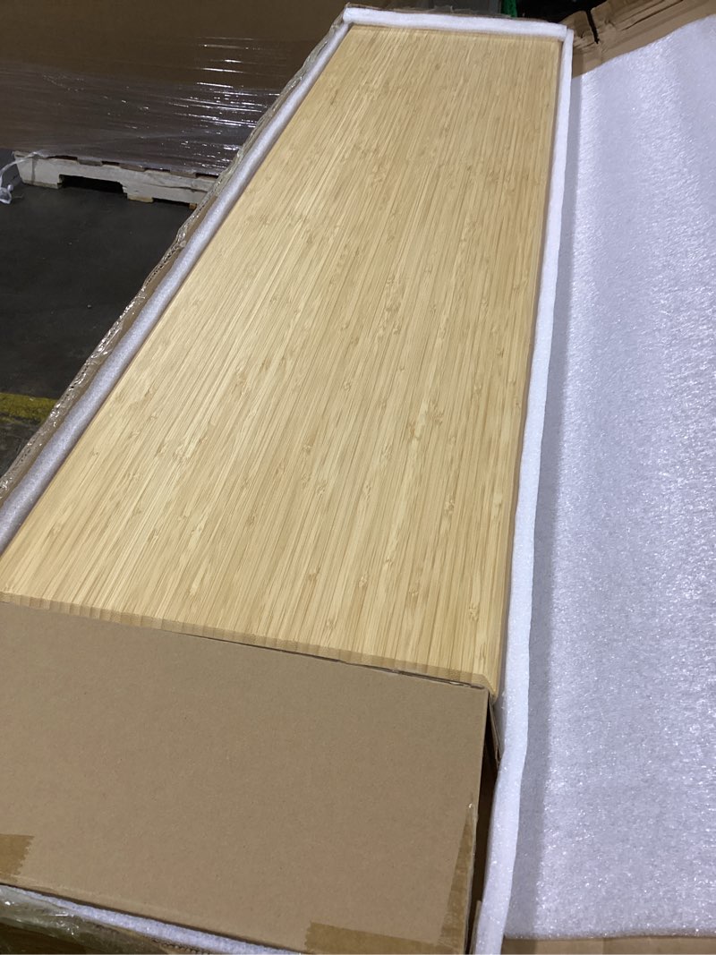 Condition photo showing Good Condition for Bamboo Dual Monitor Shelf, Monitor Stand Riser with Underneath Storage for Desk Office Supplies, Supports Heavy TV up to 300 lbs, Natural